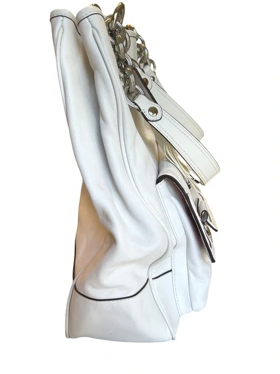 Coach Madison White Leather Sophia Satchel (Style 17924) - Picture 3 of 14